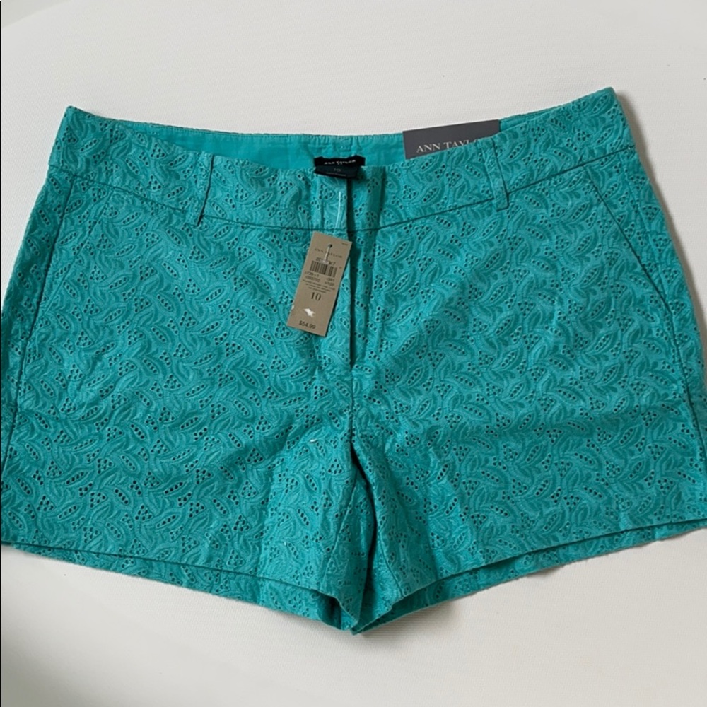 Ann Taylor Teal Eyelet Lace Women's Shorts